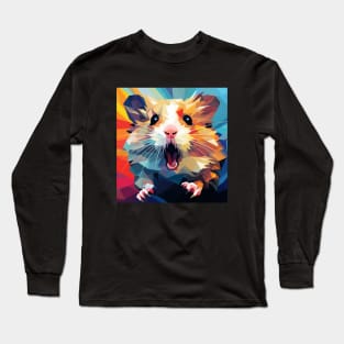 Scared Hamster Meme, wpap, funny tshirt Long Sleeve T-Shirt